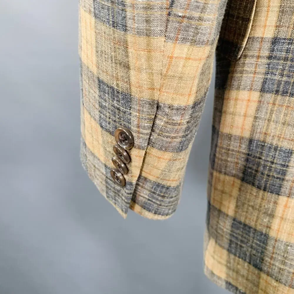 SOUTHWICK CLOTHES Size 42 Tan Grey Plaid Sport Coat